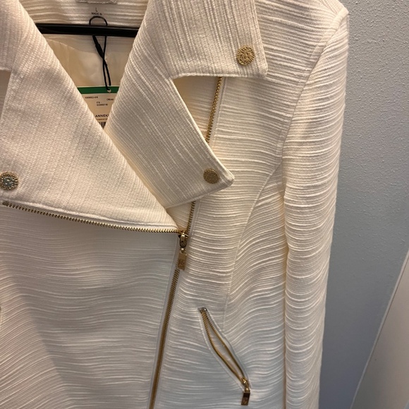 Women’s Anne Klein White Jacket with Gold Large NWT - Picture 5 of 7